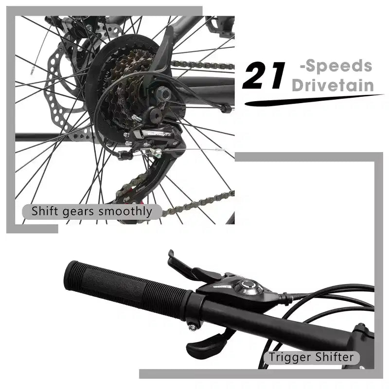 Vélo tout terrain GDFStudio Trailcrest 26 pouces tous terrains 21 vitesses à suspension avant