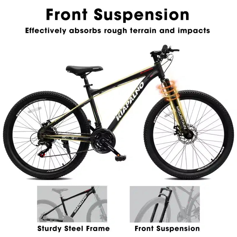 Vélo tout terrain GDFStudio Trailcrest 26 pouces tous terrains 21 vitesses à suspension avant