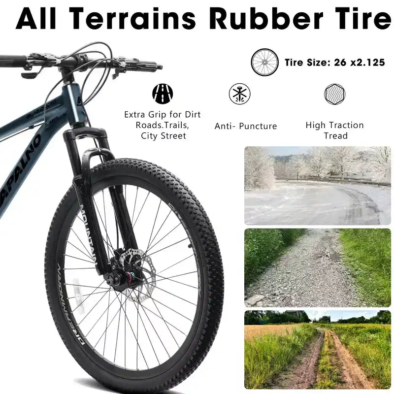 Vélo tout terrain GDFStudio Trailcrest 26 pouces tous terrains 21 vitesses à suspension avant