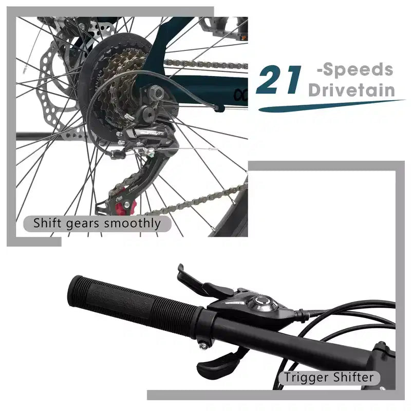 Vélo tout terrain GDFStudio Trailcrest 26 pouces tous terrains 21 vitesses à suspension avant