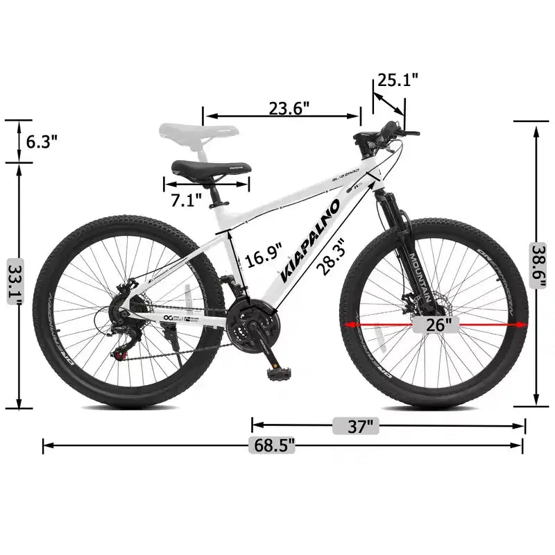 Vélo tout terrain GDFStudio Trailcrest 26 pouces tous terrains 21 vitesses à suspension avant