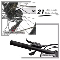 Vélo de montagne GDFStudio Trailcrest tout-terrain 26 pouces à suspension avant et 21 vitesses