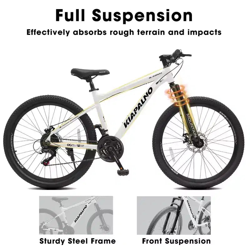 Vélo tout terrain GDFStudio Trailcrest 26 pouces tous terrains 21 vitesses à suspension avant
