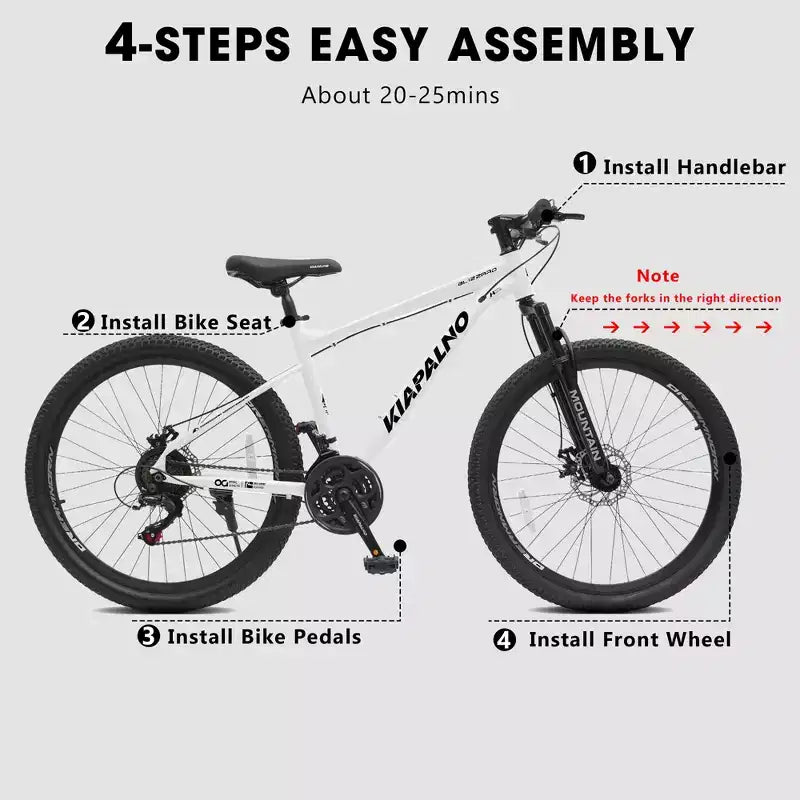 Vélo tout terrain GDFStudio Trailcrest 26 pouces tous terrains 21 vitesses à suspension avant