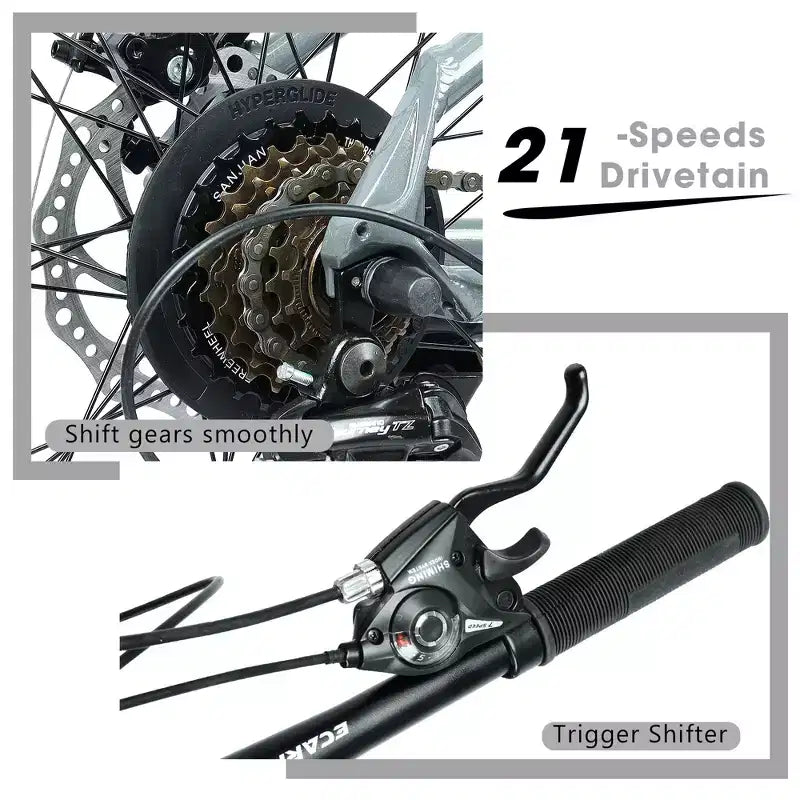 Vélo tout terrain GDFStudio Trailcrest 26 pouces tous terrains 21 vitesses à suspension avant