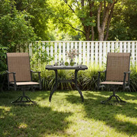 GDFStudio Aiko Chaises de salle à manger pivotantes de terrasse modernes en métal avec tissu Textilene rembourré (lot de 2)