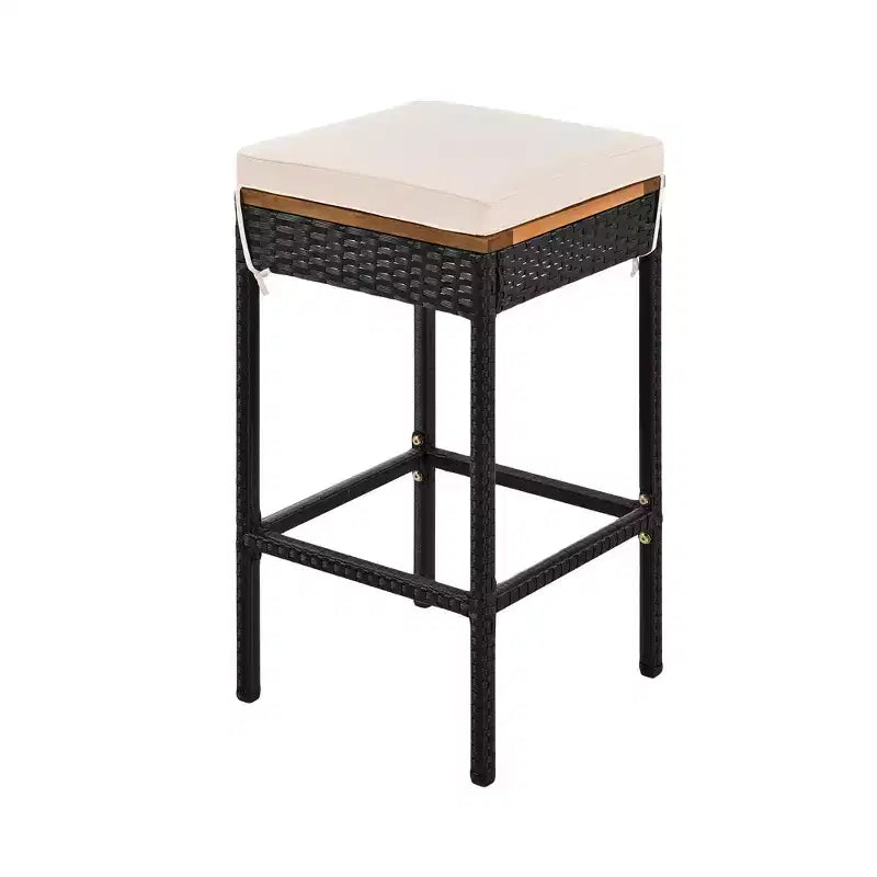 ModernLuxe Ensemble de Salle à Manger d'Extérieur Hauteur Bar 5/10 Pièces, Table Pliante en Bois d'Acacia et Tabourets Rembourrés, Salon de Jardin/Bistro Tout Temps, Marron