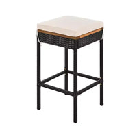ModernLuxe Ensemble de Salle à Manger d'Extérieur Hauteur Bar 5/10 Pièces, Table Pliante en Bois d'Acacia et Tabourets Rembourrés, Salon de Jardin/Bistro Tout Temps, Marron