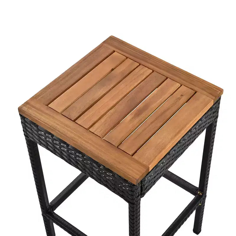 ModernLuxe Ensemble de Salle à Manger d'Extérieur Hauteur Bar 5/10 Pièces, Table Pliante en Bois d'Acacia et Tabourets Rembourrés, Salon de Jardin/Bistro Tout Temps, Marron