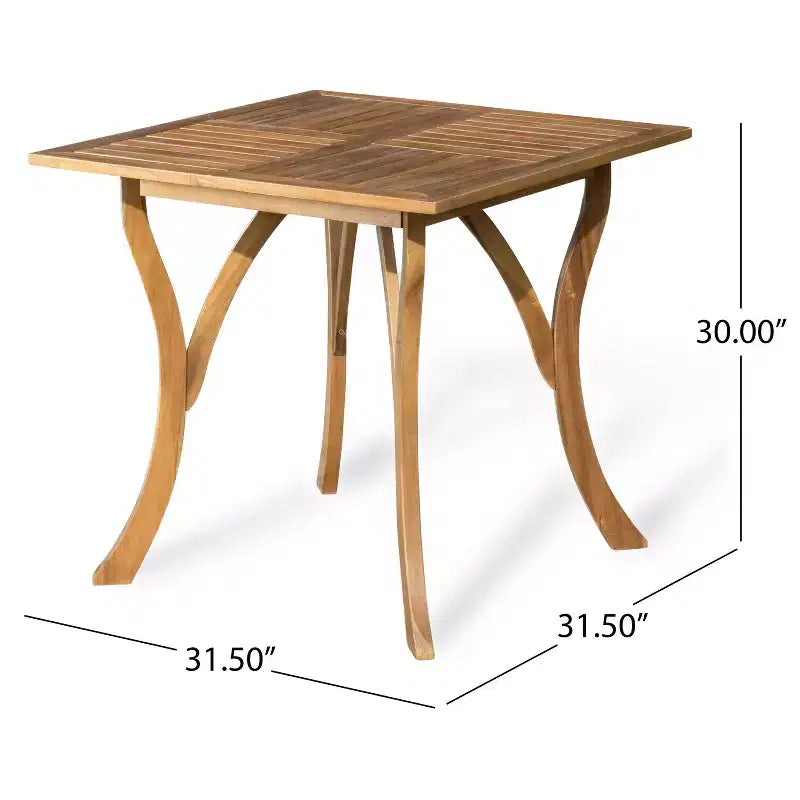 ModernLuxe Ensembles de salle à manger d'extérieur, ensemble de bistrot de patio 5 pièces en bois d'acacia, ensemble de conversation avec fauteuils d'appoint