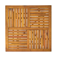 ModernLuxe Ensembles de salle à manger d'extérieur, ensemble de bistrot de patio 5 pièces en bois d'acacia, ensemble de conversation avec fauteuils d'appoint
