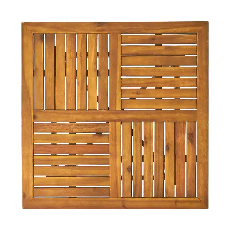 ModernLuxe Ensembles de salle à manger d'extérieur, ensemble de bistrot de patio 5 pièces en bois d'acacia, ensemble de conversation avec fauteuils d'appoint