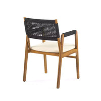 ModernLuxe Ensembles de salle à manger d'extérieur, ensemble de bistrot de patio 5 pièces en bois d'acacia, ensemble de conversation avec fauteuils d'appoint