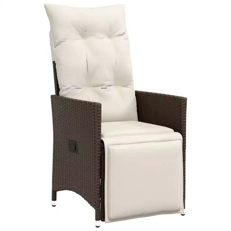 vidaXL Salon de bistro de jardin en résine tressée avec coussins