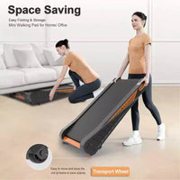 NAYSAYE Tapis de marche sous le bureau avec inclinaison de 8 %, tapis de course compact pour l'exercice à domicile dans les petits espaces, noir, 37,8*22*6,7