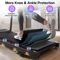 NAYSAYE Tapis roulant pliable incliné, machine de marche et course avec moniteur de fréquence cardiaque et porte-gobelet pour gym à domicile, Noir, 48.62*25.19*46.65