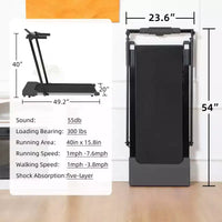 NAYSAYE Tapis de Course Pliable à Domicile, Équipement d'Exercice Multifonctionnel pour la Marche et la Course, Noir, 49.2*23.6*42.9