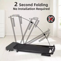 NAYSAYE Tapis de Course Pliable à Domicile, Équipement d'Exercice Multifonctionnel pour la Marche et la Course, Noir, 49.2*23.6*42.9