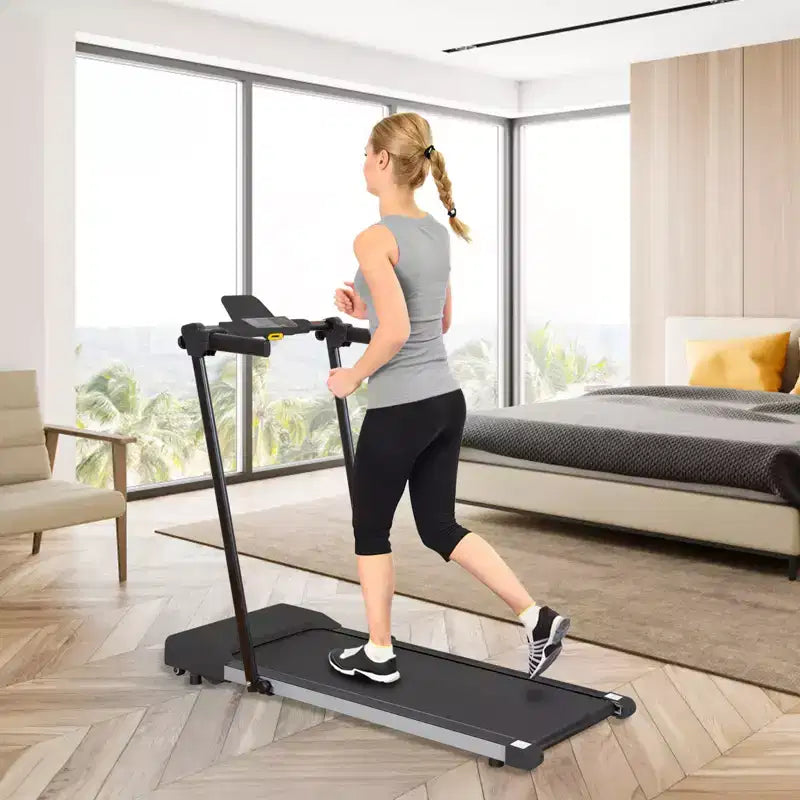 NAYSAYE Tapis de Course Pliable à Domicile, Équipement d'Exercice Multifonctionnel pour la Marche et la Course, Noir, 49.2*23.6*42.9