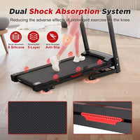 Tapis de course incliné pliable NAYSAYE, appareil de course à pied portable avec 12 programmes d'entraînement pour la maison et l'intérieur, noir, 50*26.4*46.5