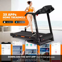 NAYSAYE Tapis de course pliant à inclinaison, machine de course marche avec moniteur de fréquence cardiaque & porte-gobelet pour salle de sport à domicile, noir, 50*26.4*46.5