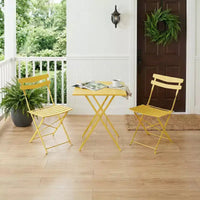 Ensemble bistro de terrasse 3 pièces, table bistro pliante et chaises lot de 2, ensemble de mobilier de terrasse extérieur, structure métallique, pour balcon, jardin