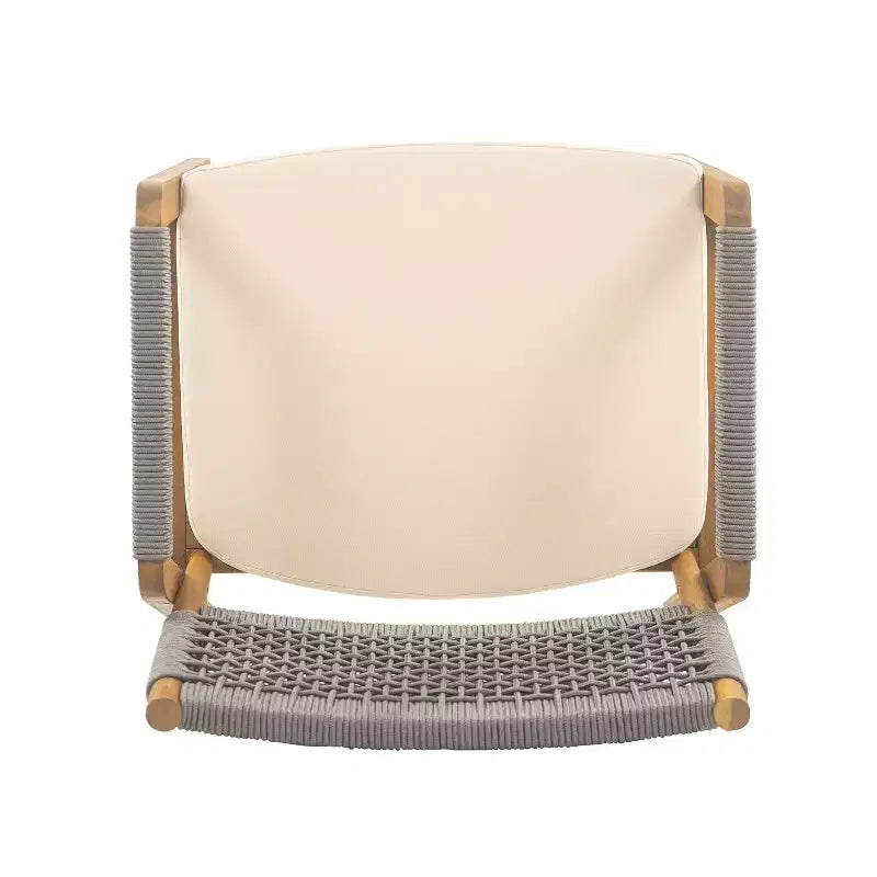 ModernLuxe Ensemble bistro d'extérieur, ensemble de salle à manger, bois d'acacia massif, ensemble de conversation de terrasse 3 pièces avec fauteuils rembourrés