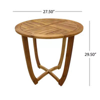 ModernLuxe Ensemble bistro d'extérieur, ensemble de salle à manger, bois d'acacia massif, ensemble de conversation de terrasse 3 pièces avec fauteuils rembourrés