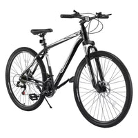 NAYSAYE VTT 29 Pouces, 21 Vitesses, Suspension Avant, Double Frein à Disque pour l'Aventure en Plein Air, Blanc Noir, 56.3*8.66*30.71