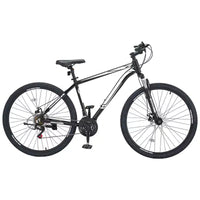 NAYSAYE VTT 29 Pouces, 21 Vitesses, Suspension Avant, Double Frein à Disque pour l'Aventure en Plein Air, Blanc Noir, 56.3*8.66*30.71