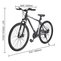 NAYSAYE VTT 29 Pouces, 21 Vitesses, Suspension Avant, Double Frein à Disque pour l'Aventure en Plein Air, Blanc Noir, 56.3*8.66*30.71
