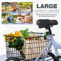 NAYSAYE Tricycle pliant pour adultes avec panier, cadre en acier pliable, grande capacité de charge pour le shopping et les voyages en extérieur, bleu, 53,54*23,23*39,49