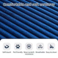 MAYEERTY Canapé sectionnel modulable en flanelle bleue en forme de U, mousse haute densité avec oreillers décoratifs
