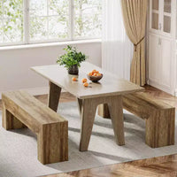 Banc d'entrée en bois Lantine 47'', banc d'entrée farmhouse avec rangement pour salon, chambre, couloir, montage facile, chêne brun