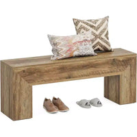 Banc d'entrée en bois Lantine 47'', banc d'entrée farmhouse avec rangement pour salon, chambre, couloir, montage facile, chêne brun
