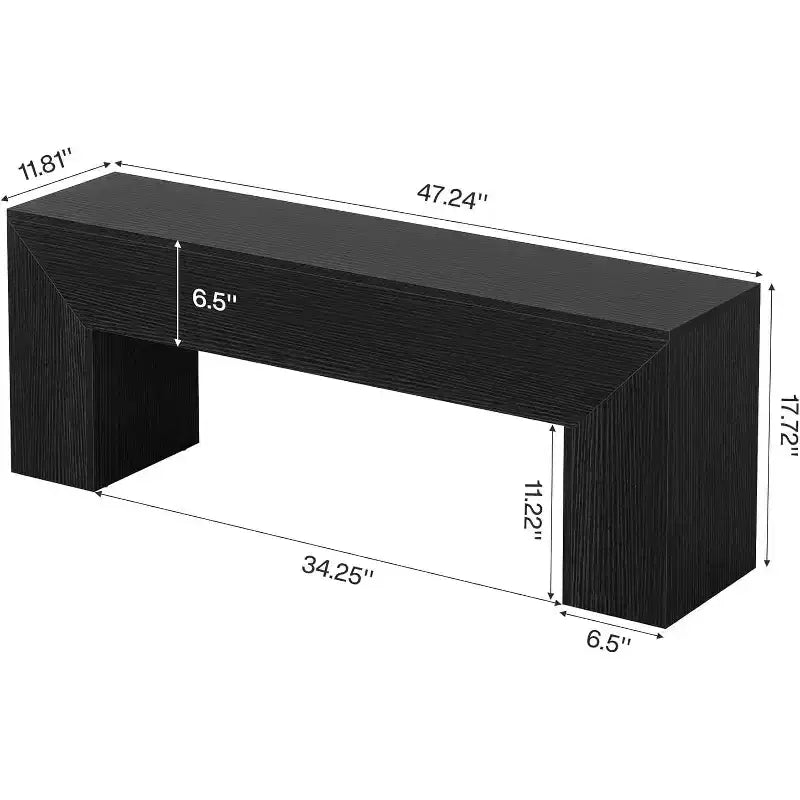 Banc d'entrée en bois Lantine 47'', banc d'entrée farmhouse avec rangement pour salon, chambre, couloir, montage facile, chêne brun