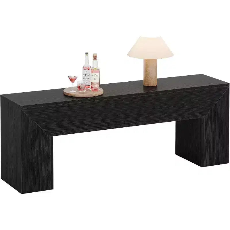 Banc d'entrée en bois Lantine 47'', banc d'entrée farmhouse avec rangement pour salon, chambre, couloir, montage facile, chêne brun