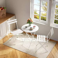 Ensemble bistro de terrasse en acier 3 pièces peu encombrant - table pliante et 2 chaises, cadre supérieur, résistant aux intempéries, sans montage, portable pour jardin, balcon