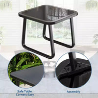 Ensemble table et chaises d'extérieur 3 pièces, ensemble bistro de patio, cadre en métal résistant à la rouille, durable pour jardin, pelouse, cour, balcon
