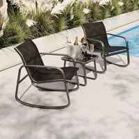Ensemble table et chaises d'extérieur 3 pièces, ensemble bistro de patio, cadre en métal résistant à la rouille, durable pour jardin, pelouse, cour, balcon