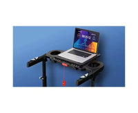 Tapis de Course YOUNGFIT 3,5 CV avec Poste de Travail et Hauteur Réglable, Capacité de 204 kg, Tapis de Marche Pliable Portable à Inclinaison de 15 % avec Barre de Maintien