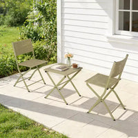 NAYSAYE Ensemble bistro de patio pliant - Acier résistant à la rouille, mobilier d'extérieur gain de place pour jardin et balcon, 18,1*18,1*19,5