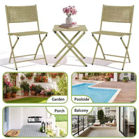 NAYSAYE Ensemble bistro de patio pliant - Acier résistant à la rouille, mobilier d'extérieur gain de place pour jardin et balcon, 18,1*18,1*19,5