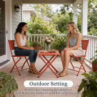 NAYSAYE Ensemble bistro de patio pliant - Acier résistant à la rouille, mobilier d'extérieur gain de place pour jardin et balcon, 18,1*18,1*19,5