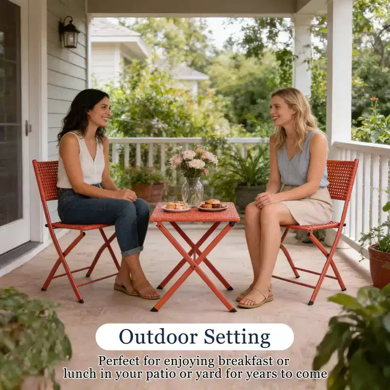 NAYSAYE Ensemble bistro de patio pliant - Acier résistant à la rouille, mobilier d'extérieur gain de place pour jardin et balcon, 18,1*18,1*19,5