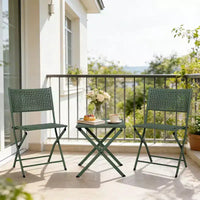 NAYSAYE Ensemble bistro de patio pliant - Acier résistant à la rouille, mobilier d'extérieur gain de place pour jardin et balcon, 18,1*18,1*19,5