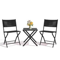NAYSAYE Ensemble bistro de patio pliant - Acier résistant à la rouille, mobilier d'extérieur gain de place pour jardin et balcon, 18,1*18,1*19,5