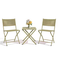 NAYSAYE Ensemble bistro de patio pliant - Acier résistant à la rouille, mobilier d'extérieur gain de place pour jardin et balcon, 18,1*18,1*19,5