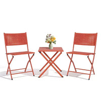 NAYSAYE Ensemble bistro de patio pliant - Acier résistant à la rouille, mobilier d'extérieur gain de place pour jardin et balcon, 18,1*18,1*19,5