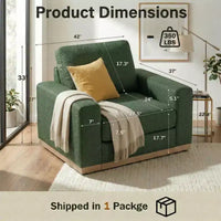Dyonery 42 Fauteuil Accent pour Salon, Fauteuil Inclinable Large Surdimensionné, Fauteuil en Tissu Chenille, Cadre en Bois Massif, Coussins à Ressorts, Assemblage Facile